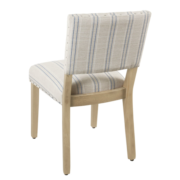 Dining Chair  - Blue and White  Stripe - Set of 2