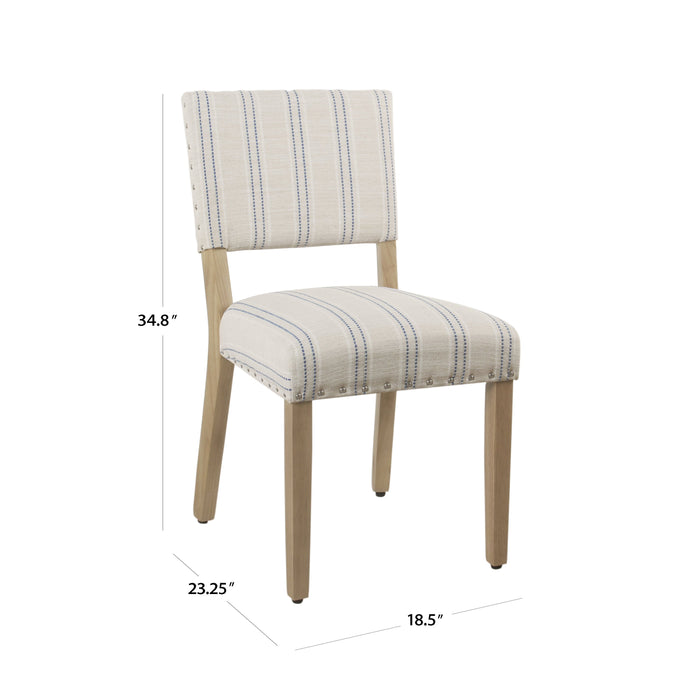 Dining Chair  - Blue and White  Stripe - Set of 2