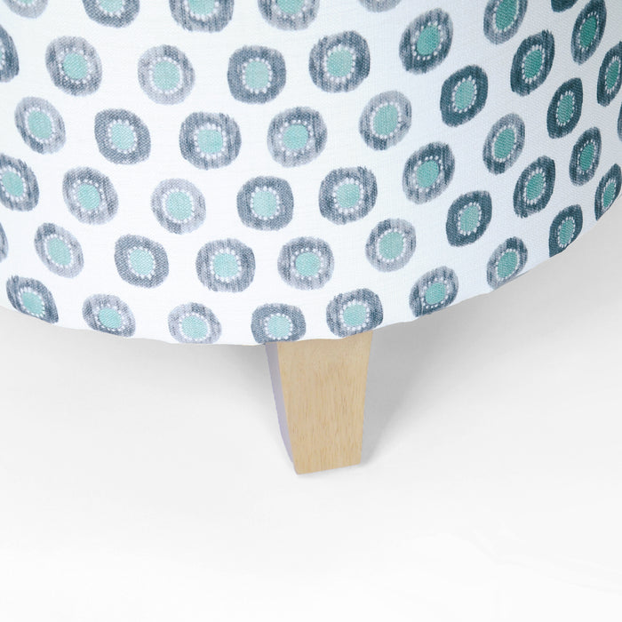 HomePop Upholstered Round Storage Ottoman - Fun Dots Print