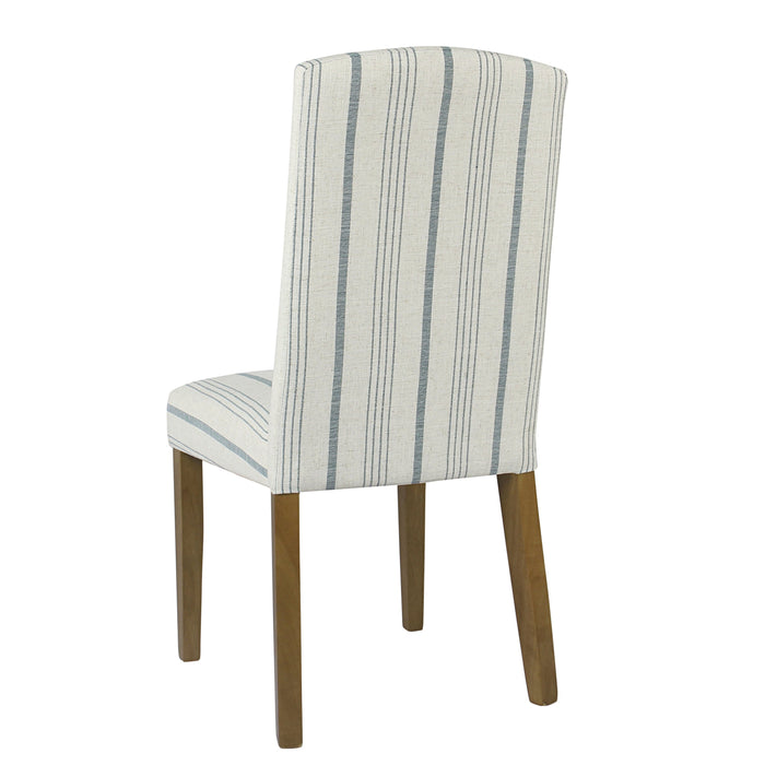Curved Back Parsons Dining Chair - Blue Stripe - Set of 2