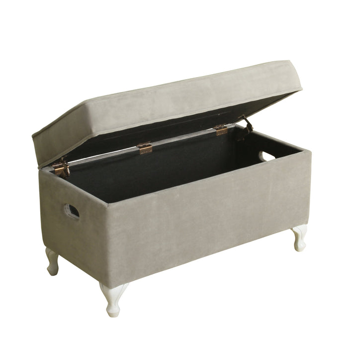 Diva Decorative Storage Bench - Gray Velvet