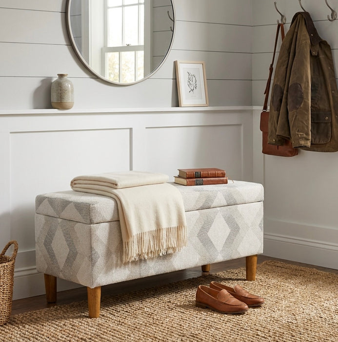 HomePop Malmo Bench -Natural Woven Geo