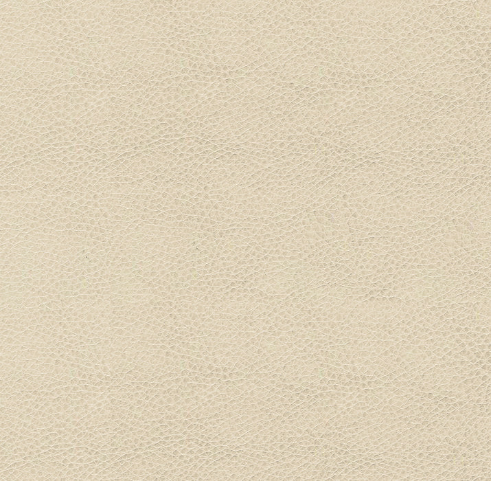 HomePop Upholstered Round Ottoman - Cream Faux Leather