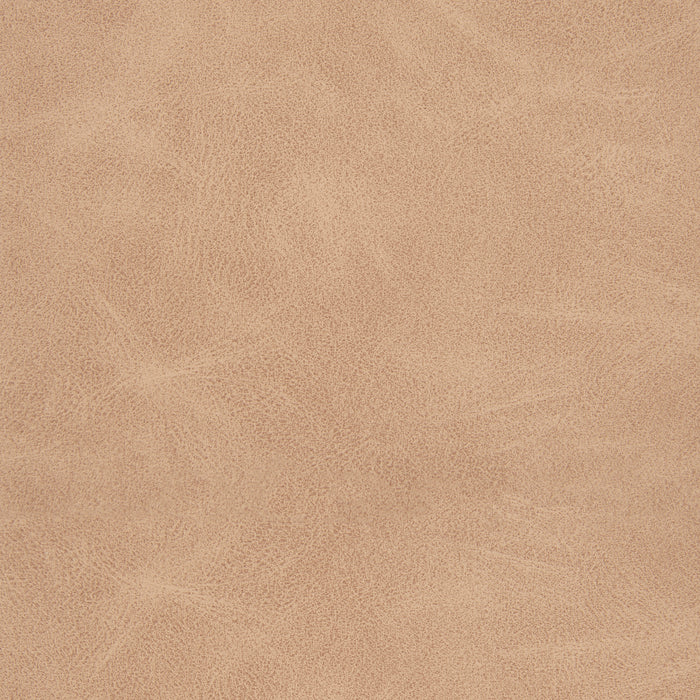 HomePop Round Storage Ottoman - Sand Faux Leather