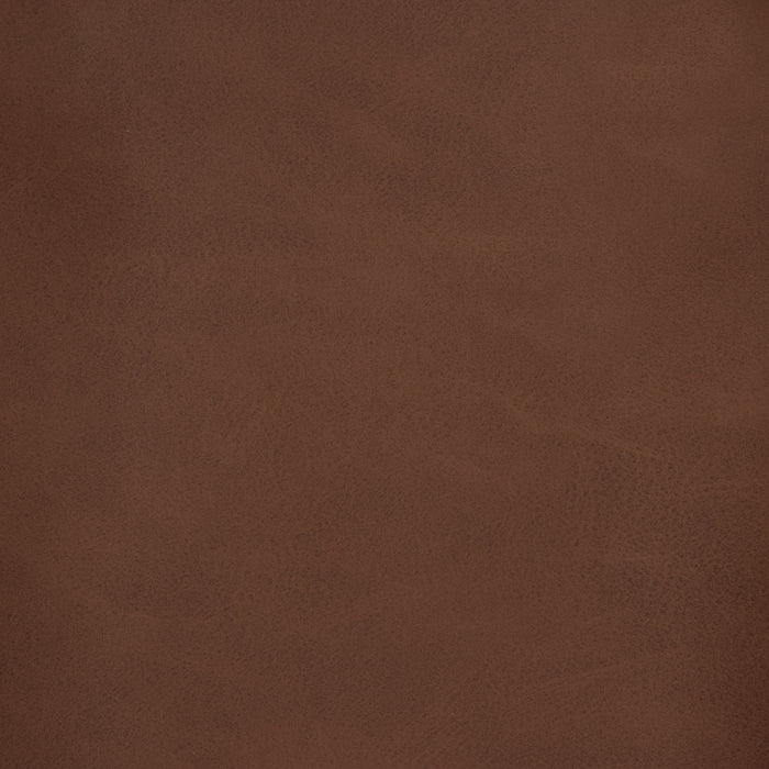 HomePop Haven Ottoman with Wood Base -  Chestnut Brown Faux Leather