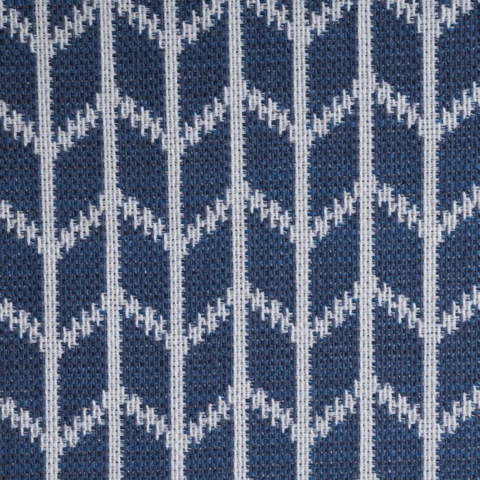 HomePop Square Ottoman with Lift Off Top - Blue Chevron Print
