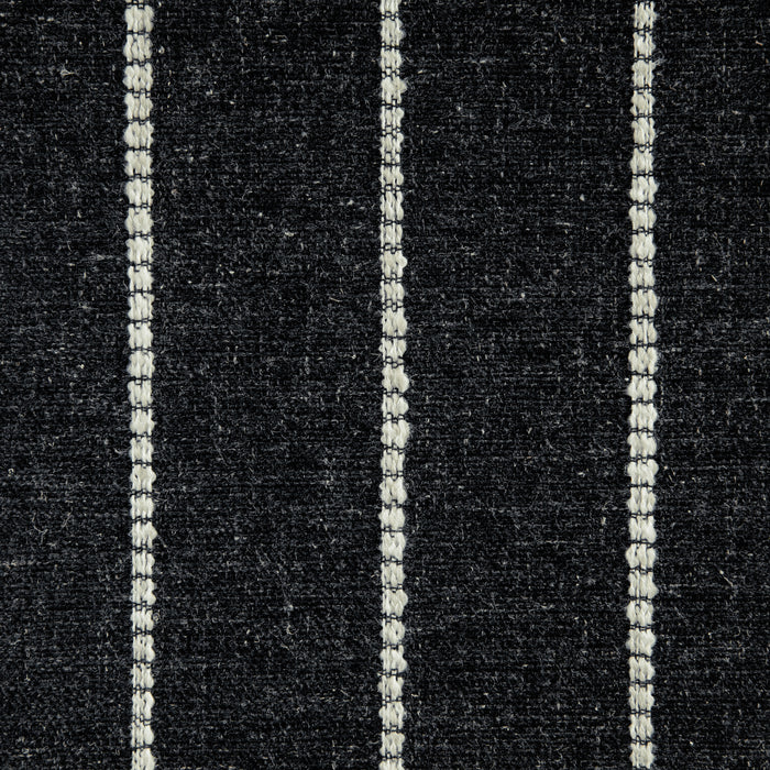 HomePop Square Ottoman with Lift Off Top - Black with Boucle Stripe
