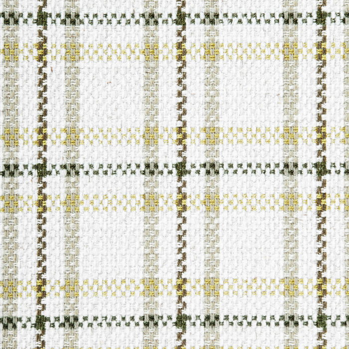 HomePop Square Ottoman - Natural Plaid Woven Fabric