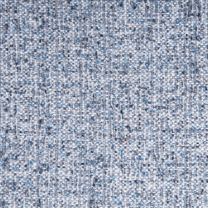 HomePop Storage Round Ottoman - Blue Gray Woven Fabric
