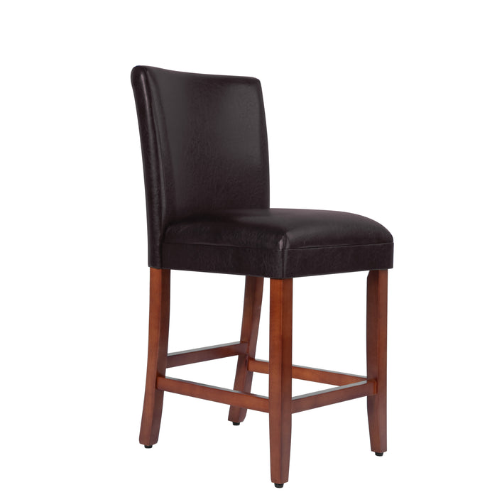 24" Barstool - Luxury Brown Faux Leather