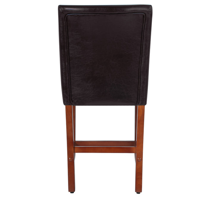 24" Barstool - Luxury Brown Faux Leather