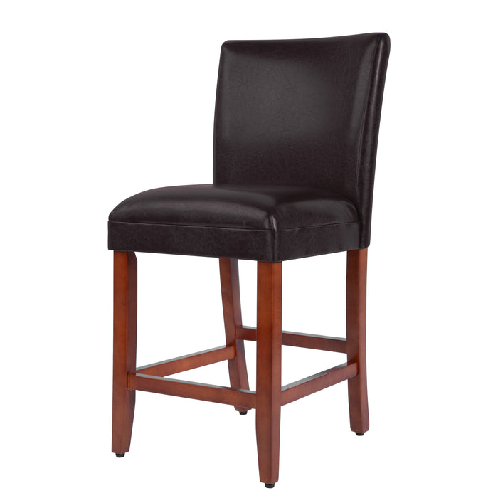 24" Barstool - Luxury Brown Faux Leather