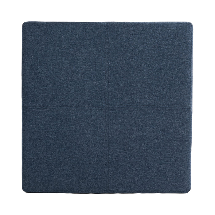 HomePop Luxury Large Storage Ottoman - Blue Woven Fabric