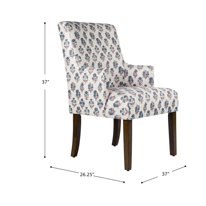 HomePop Anywhere Dining Chair-Blue Floral Pattern (pack of 1)