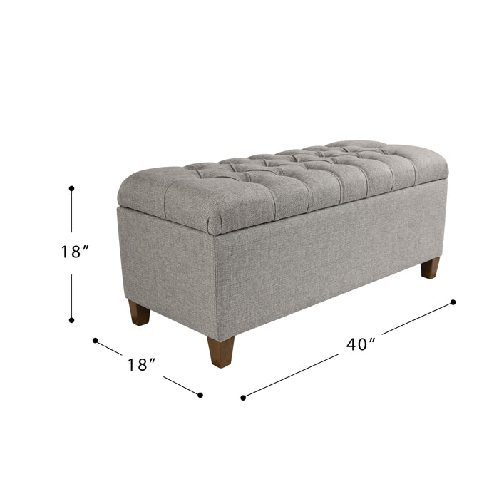 HomePop Tufted Large Storage Bench- Gray Fabric