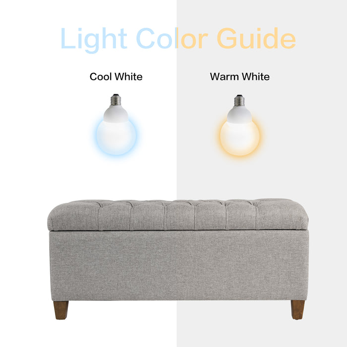 HomePop Tufted Large Storage Bench- Gray Fabric