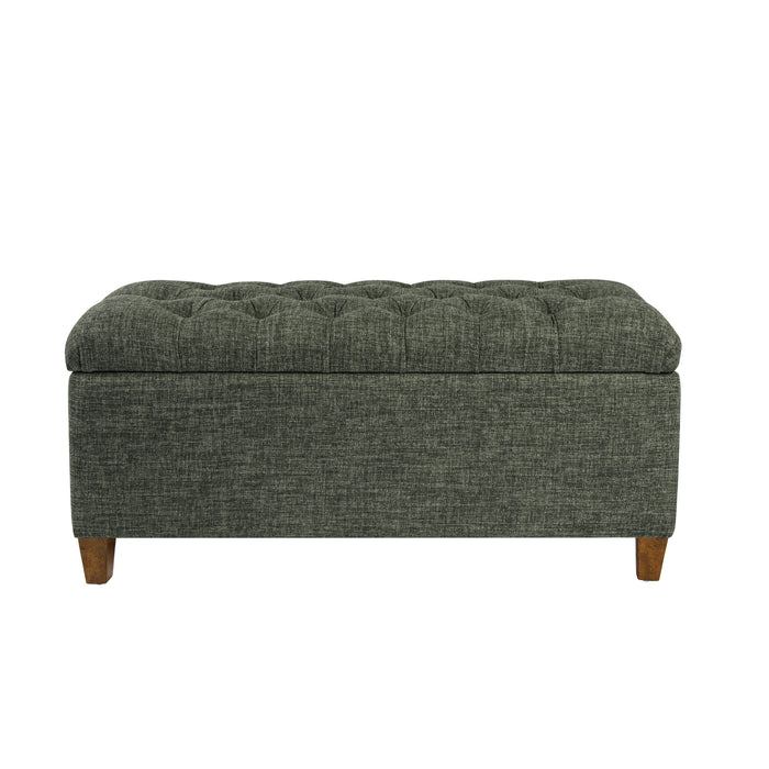 HomePop Tufted Large Storage Bench- Green Clover Fabric