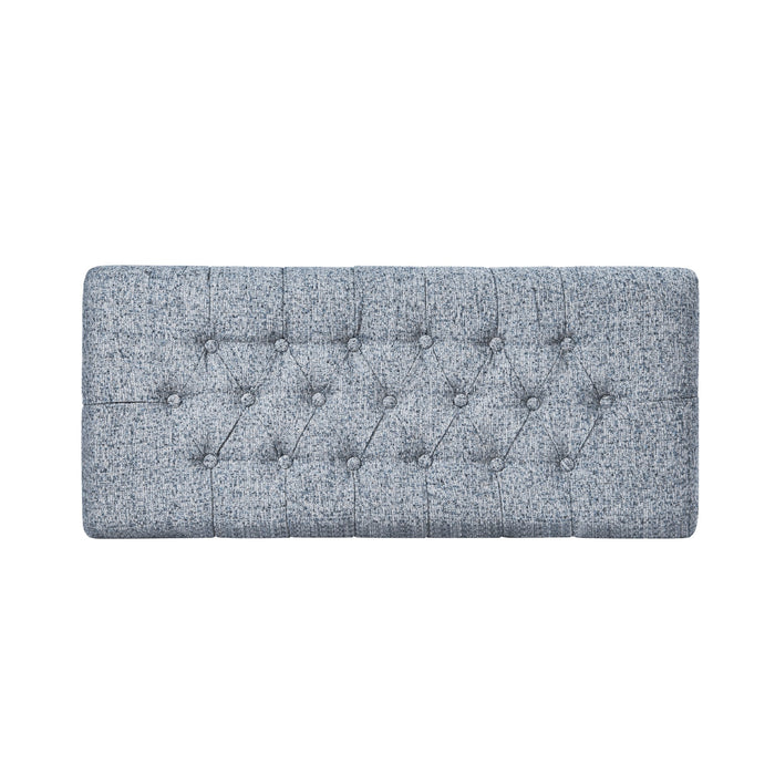 HomePop Button Tufted Storage Bench - Blue Gray Woven Fabric