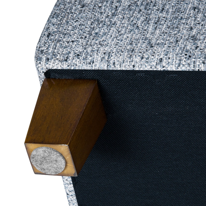 HomePop Button Tufted Storage Bench - Blue Gray Woven Fabric