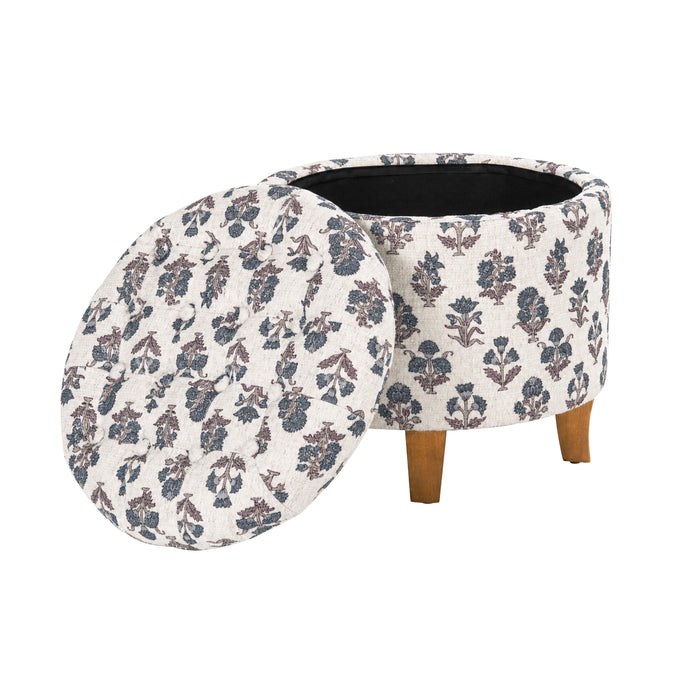 HomePopRoundStorageOttoman-BlueFloralPattern