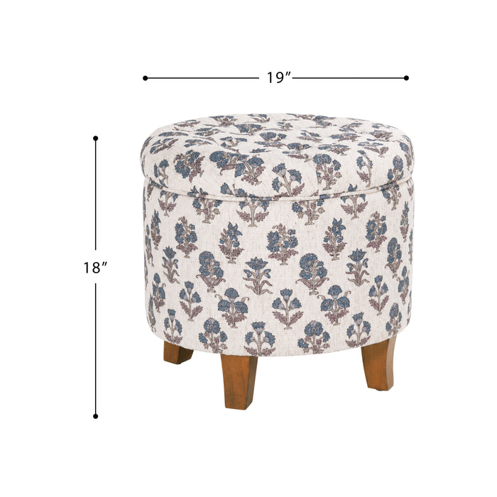 HomePopRoundStorageOttoman-BlueFloralPattern