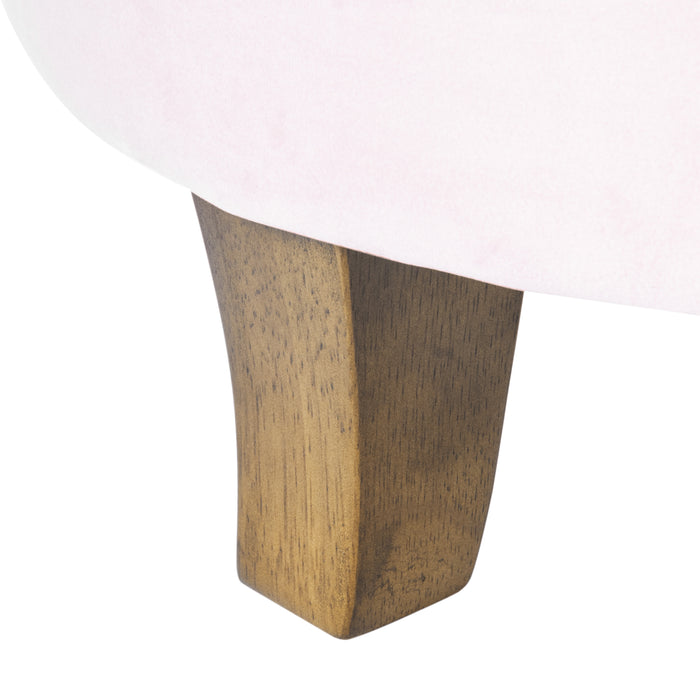 Velvet Tufted Round Storage Ottoman - Pink Blush