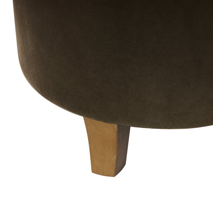 HomePop Round Storage Ottoman - Chocolate Brown Velvet