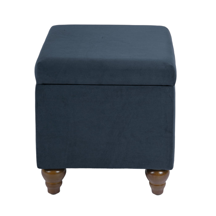 HomePop Medium Storage Ottoman - Blue Velvet