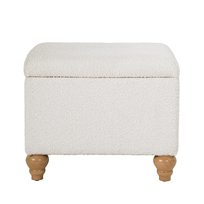 HomePop Medium Storage Ottoman -Cream Boucle