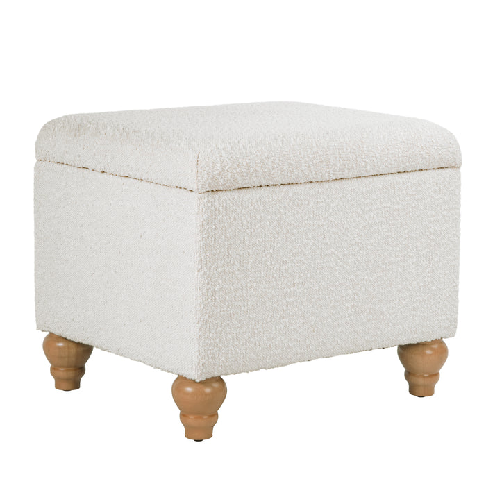 HomePop Medium Storage Ottoman -Cream Boucle