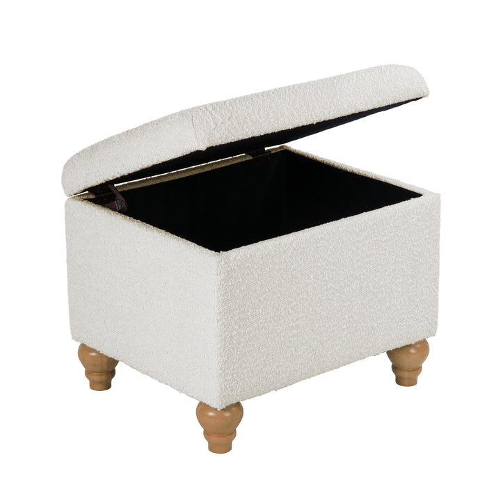 HomePop Medium Storage Ottoman -Cream Boucle