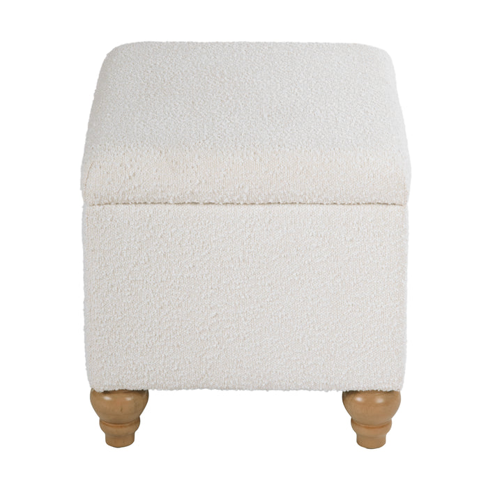 HomePop Medium Storage Ottoman -Cream Boucle