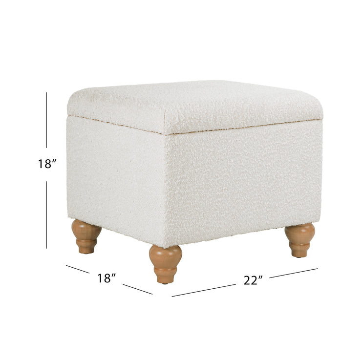 HomePop Medium Storage Ottoman -Cream Boucle
