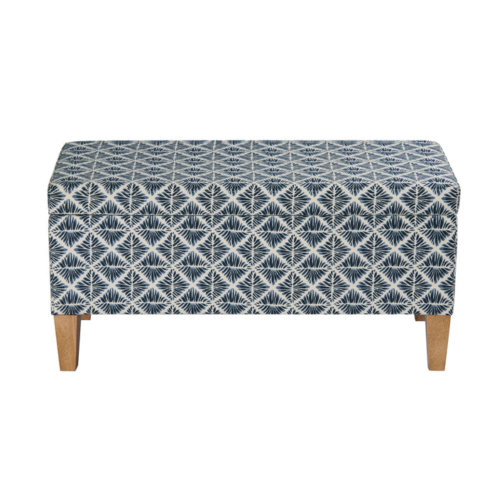 HomePop Large Decorative Storage Bench - Blue Geometric Pattern