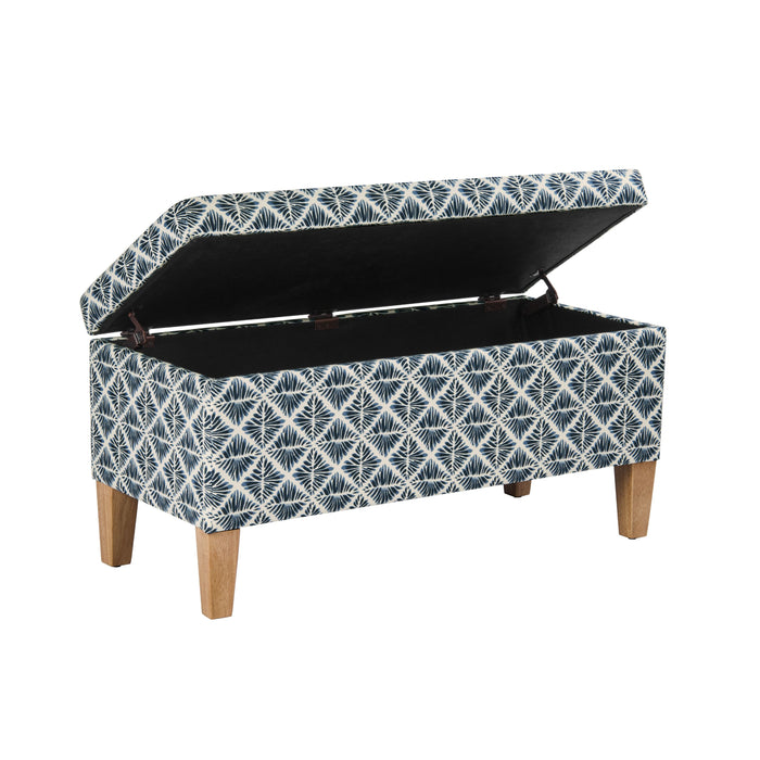 HomePop Large Decorative Storage Bench - Blue Geometric Pattern