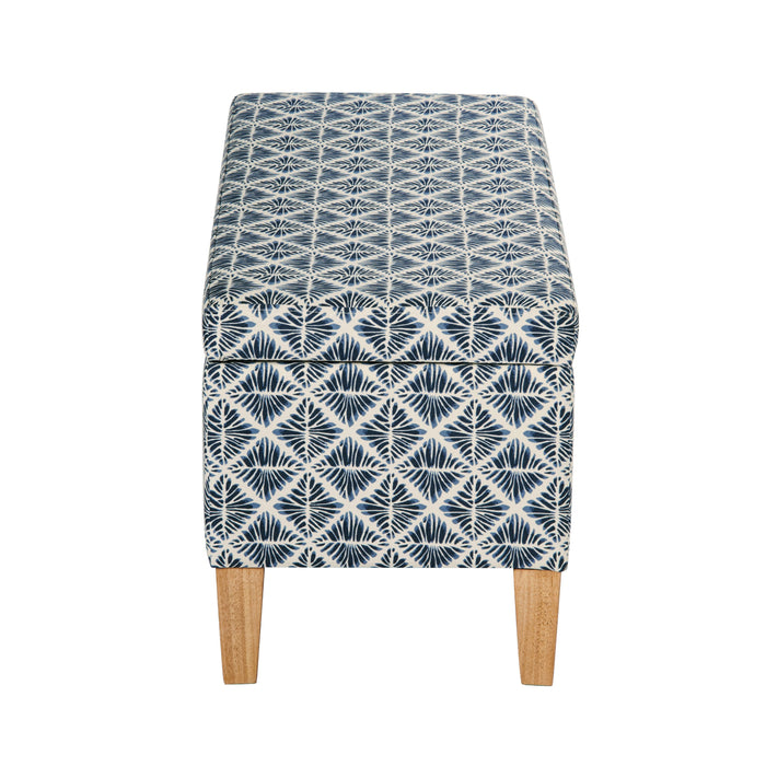 HomePop Large Decorative Storage Bench - Blue Geometric Pattern