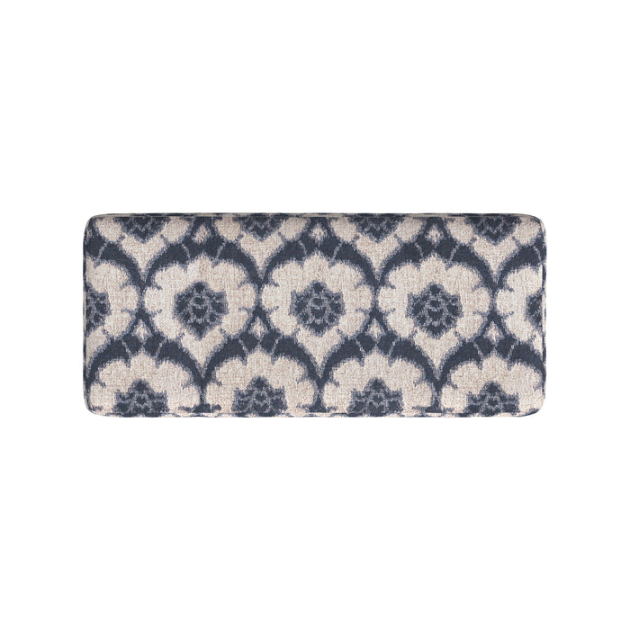 HomePop Drake Large Decorative Storage Bench -Blue Medallion Print
