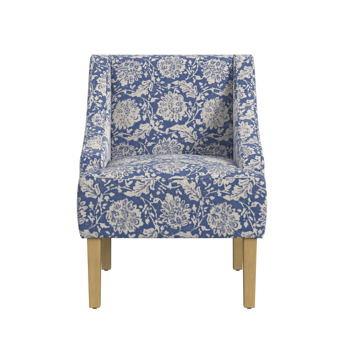 HomePop Classic Swoop Arm Chair - Blue Floral Print
