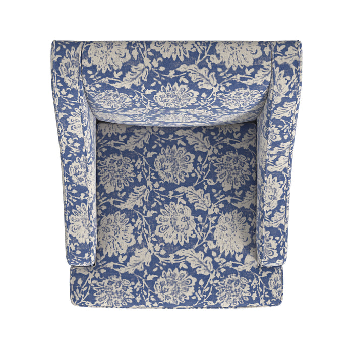 HomePop Classic Swoop Arm Chair - Blue Floral Print