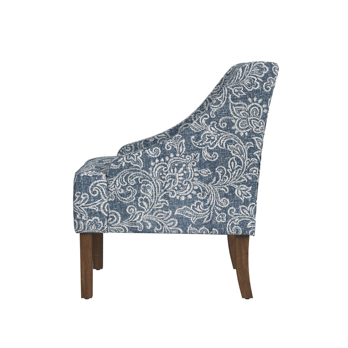 HomePop Classic Swoop Arm Chair - Denim Jacobean Print