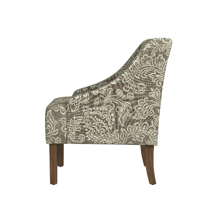 HomePop Classic Swoop Arm Chair - Brown Jacobean Print