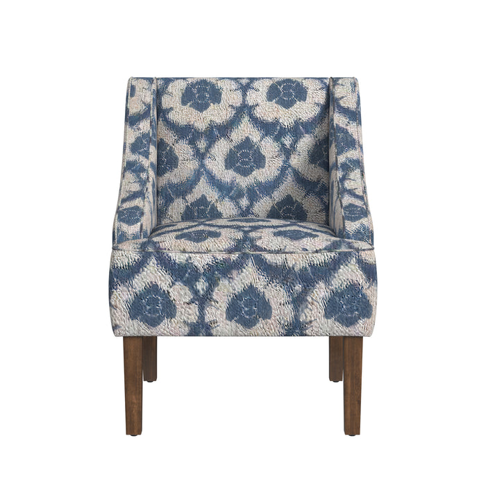 HomePop Classic Swoop Arm Chair - Blue Ikat Print