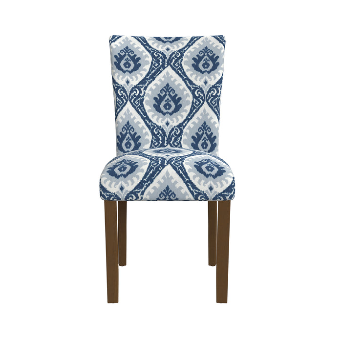 HomePop Classic Parsons Dining Chair - Blue Ikat Medallion Print (Set of 2)