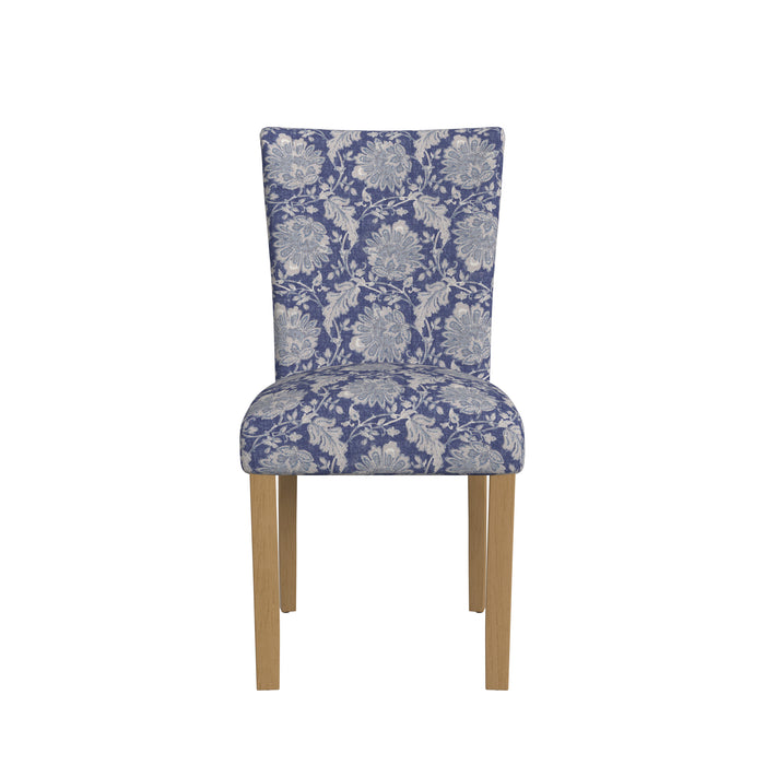 HomePop Classic Parsons Dining Chair - Blue Floral Print (Set of 2)