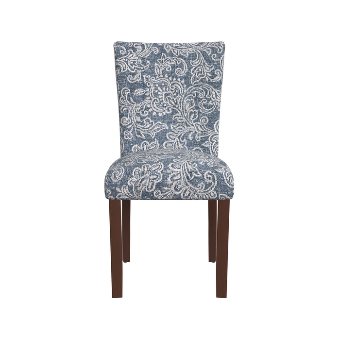 HomePop Classic Parsons Dining Chair -Denim Jacobean Print (Set of 2)