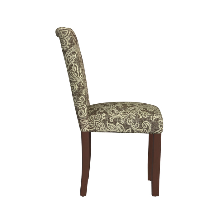 HomePop Classic Parsons Dining Chair -Brown Jacobean Print (Set of 2)