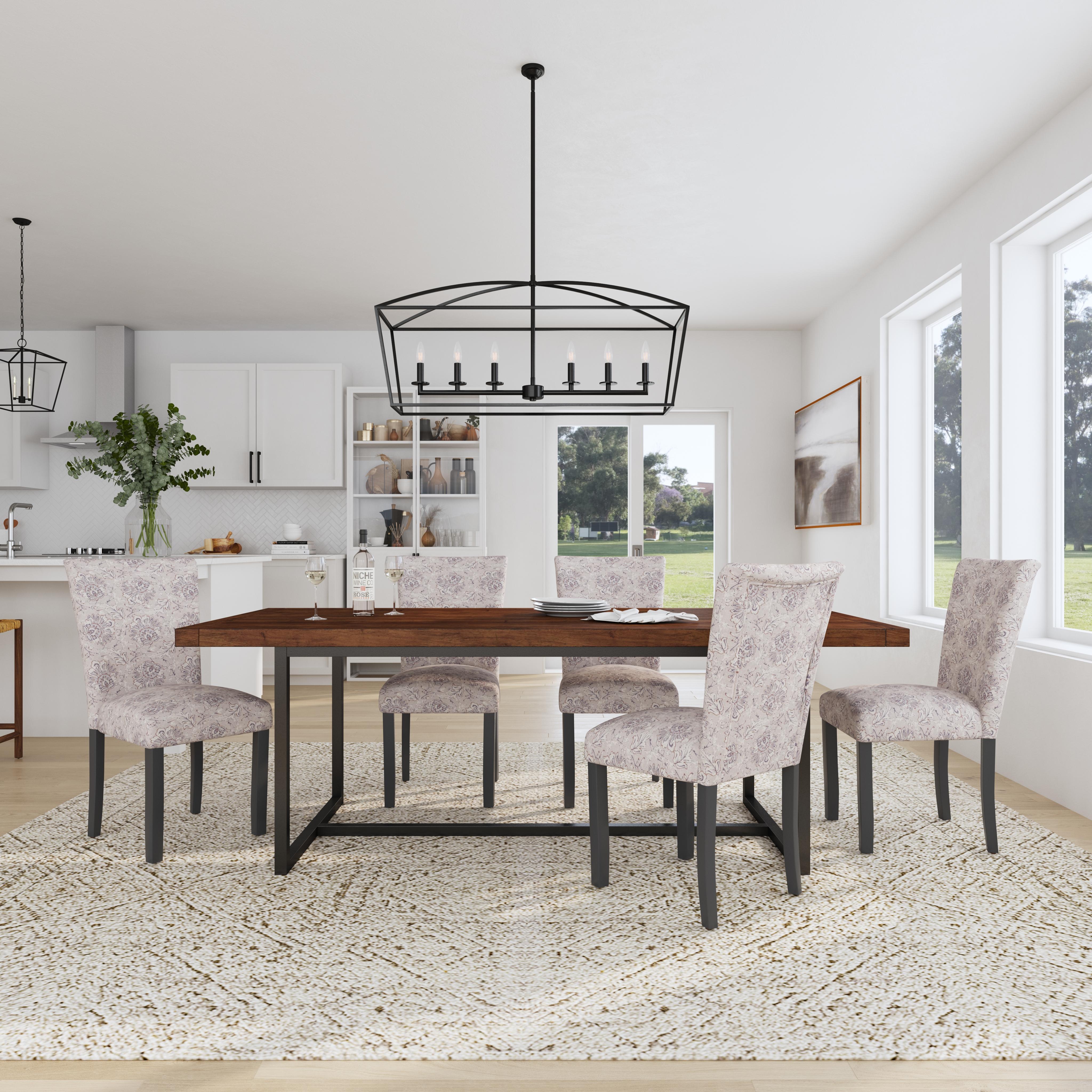 HomePop Classic Parsons Dining Chair -Linen Artistic Floral