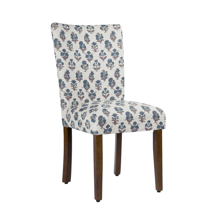 HomePop Classic Parsons DiningChair - Blue Floral Pattern (packof2)