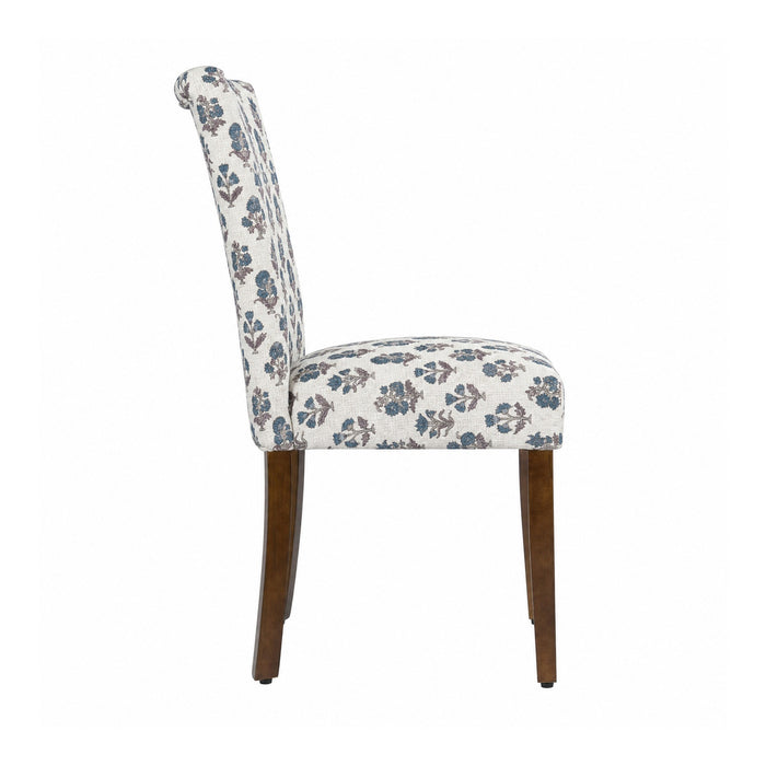HomePop Classic Parsons DiningChair - Blue Floral Pattern (packof2)