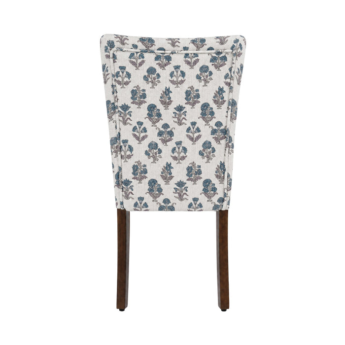 HomePop Classic Parsons DiningChair - Blue Floral Pattern (packof2)
